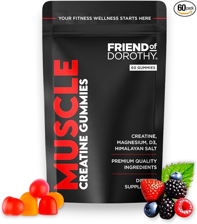 Creatine Gummies - Sugar Free - Chewable Creatine Monohydrate with Electrolytes, Magnesium & Vitamin D3 - Hydration & Recovery Support Gym & Workout Supplement - 60 Gummies