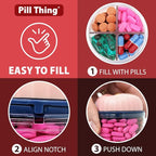 Mini Pill Dispenser Organizer Bottle, Daily Travel Medication Box with Secure Closure (Mini - Pink)