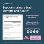 Happy V Dr. Formulated D-Mannose with Cranberry Pills for Women Cranberry for Urinary Tract infections & D Mannose Powder for UTI Infection Prevention, Bladder & Urinary Tract Health & Harmony