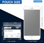 CURRAVAX Pill Bags Pack of 225- BPA Free 3 x 2.75 inch Pill Pouch - Pill Pouches for Medicine with Write on Label –Clear Ziplock Pill Baggies for Travel Medicine Organizer