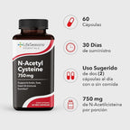 LifeSeasons N‑Acetyl Cysteine (NAC) 750 mg – Antioxidant & Detox Support Supplement – Glutathione Precursor, Immune & Respiratory Health, Liver & Cellular Protection – 60 Veg Capsules