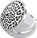 Nipichsha Pill Box, Small Pill Case for Purse & Pocket, Cute Travel Medicine Organizer, Portable Medicine Container Holder to Hold Vitamins, Medication, Fish Oil & Supplement, White Leopard