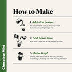 Keto Chow Chocolate Mint - Keto Meal Replacement Shake Powder - Nutritionally Complete - Low Carb - Delicious Easy Meal Substitute - Protein Rich You Choose The Fat - Single Meal Sample