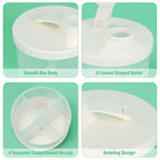 Accmor Baby Formula Dispenser On The Go, Non-Spill Rotating Four-Compartment Formula Container to Go, Milk Powder Kids Snack Container for Infant Toddler Travel Outdoor, White, 2 Pack