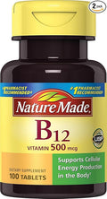 Nature Made Vitamin B-12 500 mcg Tablets 100 ea (Pack of 2)