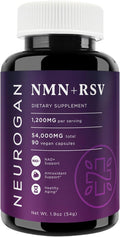 Neurogan NMN + Resveratrol Capsules – Cellular Health & Energy Support – 1200mg Nicotinamide Mononucleotide and Trans-Resveratrol per Serving, 90 Count