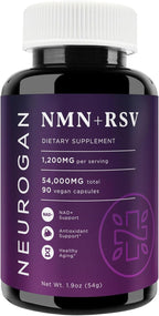Neurogan NMN + Resveratrol Capsules – Cellular Health & Energy Support – 1200mg Nicotinamide Mononucleotide and Trans-Resveratrol per Serving, 90 Count