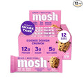 MOSH Cookie Dough Crunch Keto Protein Bars, High Fiber, Low Carb, Gluten Free, High Protein, Brain Healthy Snack, 12 Count