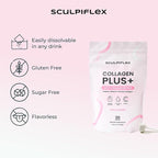 Sculpiflex Hydrolyzed Collagen Peptides Powder, Marine, Bovine, and Chicken Unflavored Multi Collagen Complex for Women, Firms Skin and Boosts Elasticity, Hydrating with Hyaluronic Acid (30 Servings)