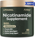 Airboy NAD+ Supplement, Liposomal Nicotinamide Riboside 900 mg with Resveratrol & Quercetin, NMN Supplement Alternative, Third-Party Tested, Anti-Aging, Energy, Focus- 80 Count
