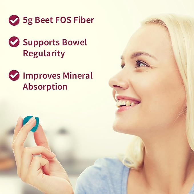 Prebiotic Fiber Supplement Gummies for Adults & Kids 5g beet FOS fiber- Gut Health & Digestive &Mineral Absorption,Soluble Fiber Supplement Gummies - Zero Sugar Added, Vegan, Gluten-Free -90 Count