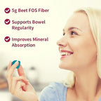 Prebiotic Fiber Supplement Gummies for Adults & Kids 5g beet FOS fiber- Gut Health & Digestive &Mineral Absorption,Soluble Fiber Supplement Gummies - Zero Sugar Added, Vegan, Gluten-Free -90 Count