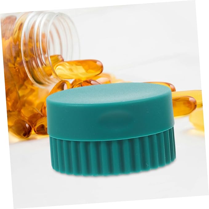 minkissy 4pcs Daily Pill Storage Organizer Portable Pill Box Wide Mouth Silicone Travel Case for Eye Shadow Jars