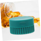 minkissy 4pcs Daily Pill Storage Organizer Portable Pill Box Wide Mouth Silicone Travel Case for Eye Shadow Jars