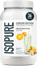 Isopure Clear Whey Isolate Protein Powder, Lactose Free, Gluten Free, Naturally Flavored, Pineapple Orange Banana, 20g Protein Per Serving, 1.9 Lb, 36 Servings (Packaging May Vary)