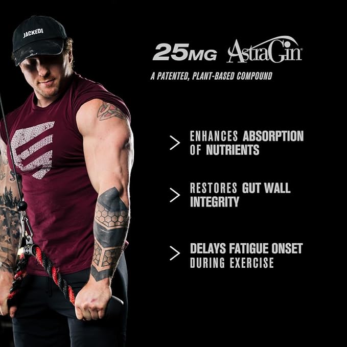 Jacked Factory Build-XT Daily Muscle Builder & Performance Enhancer - Muscle Building Supplement for Muscular Strength & Growth | Trademarked Ingredients Peak02, ElevATP, & Astragin - 120 Veggie Pills
