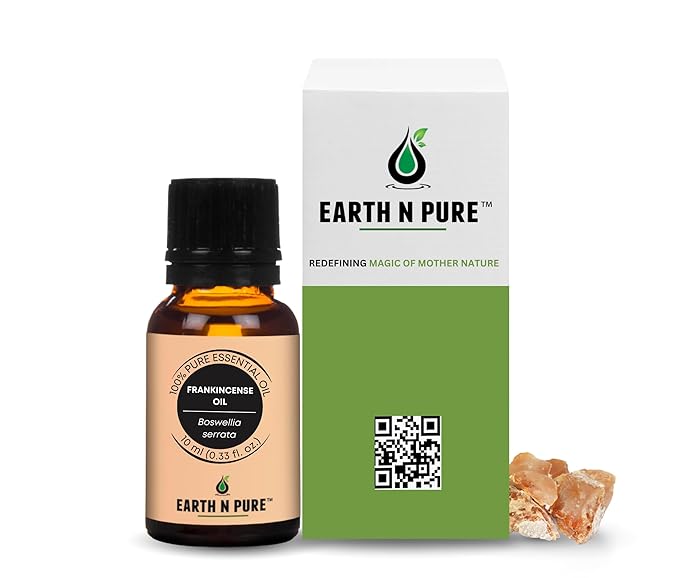 Earth N Pure Frankincense Essential Oil Steam Distilled, Undiluted, Natural and Therapeutic Grade 10 ml