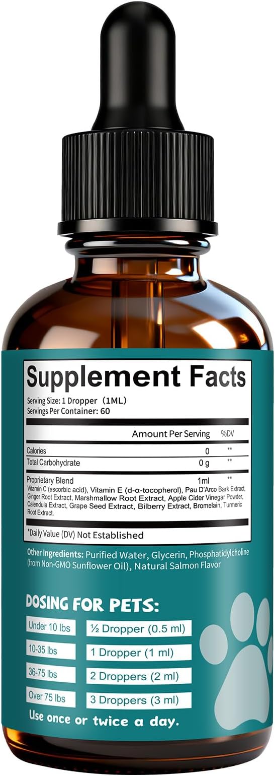 Yeast Infection Treatment for Dogs & Cats, Supports Healthy Itch, Inflammation, Irritation & Allergy Relief, Dog Ear Infection Treatment, Skin & Hair Care, Safe Natural & Effective Drops