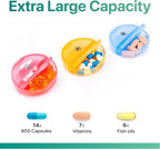 Sukuos Weekly Pill Organizer 7 Day 2 Times a Day, Large Daily Pill Box Easy to Open, AM PM Pill Case for Medicine/Vitamin/Fish Oil/Supplements (Purple)