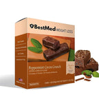 BestMed - High Protein Nutrition Bar - Low-Carb, 15g Protein, Low Sugar, High Fiber, Low Calorie, Meal Replacement Bar (Peppermint Cocoa, 4 Box - 28 Count)