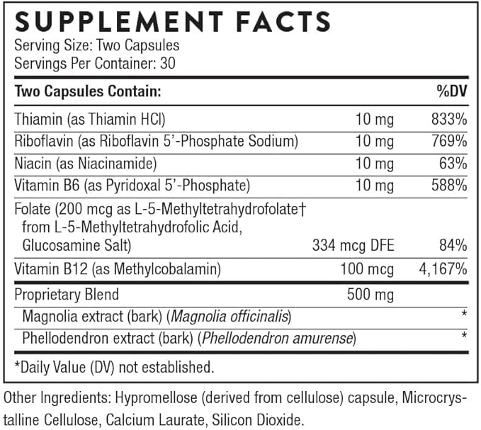 THORNE - Craving and Stress Support - 5-MTHF, B Vitamins, Folate & Plant Extracts to Support Sleep, Cravings & Stress* - 30 Servings