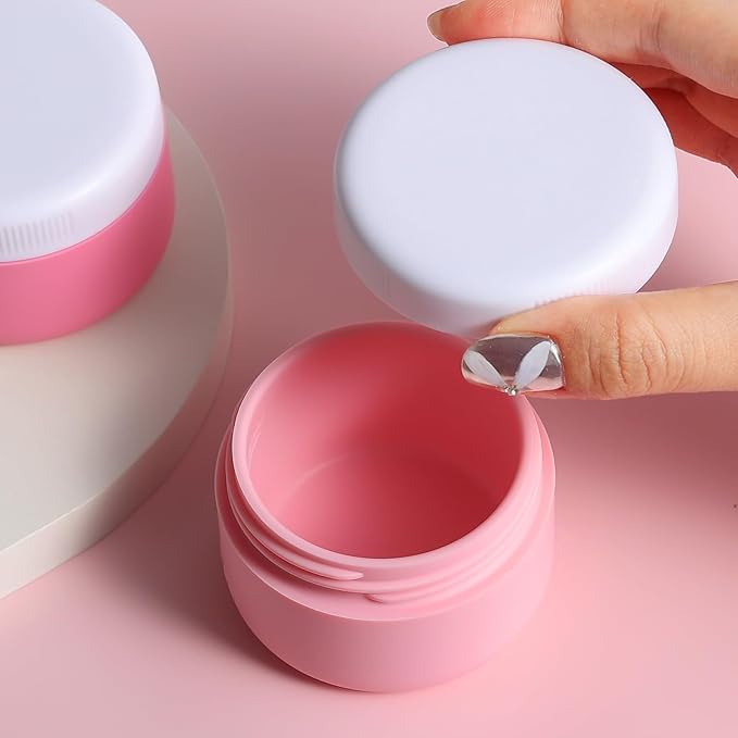 kuangre Travel Containers for Toiletries, Silicone Cream Jars BPA-Free, Leak-proof 2oz Travel Size Containers, Portable Size Silicone Jars with Lid for Cosmetic Face Hand Body Cream (4 Pack)