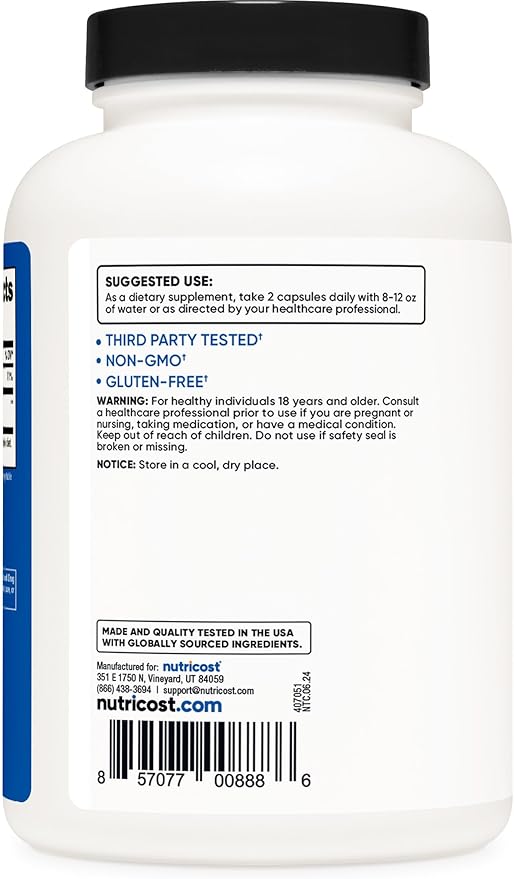 Nutricost HMB (Beta-Hydroxy Beta-Methylbutyrate) 1000mg (240 Capsules) - 500mg Per Capsule, 120 Servings - Gluten Free and Non-GMO (Pack of 2)