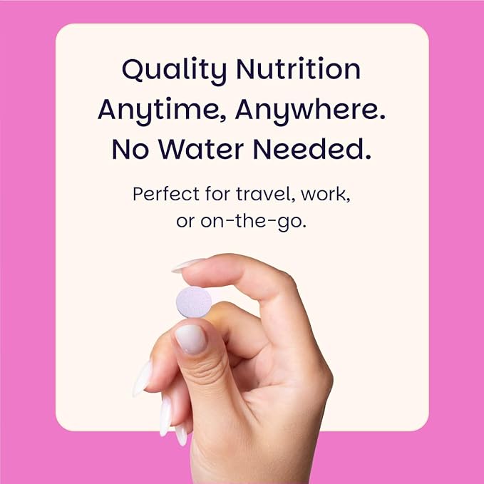 EZ Melts Women's Multi + Hair Growth - Daily Multivitamin for Women - Supports Healthy Energy Levels & Reduced Hair Shedding - Non-GMO & Vegan - Peach - 120 Dissolvable Tablets (60 Servings)