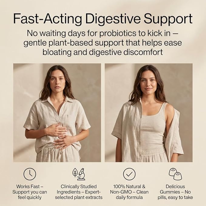 Debloat Gummies – Fast Bloating Relief for Women, Apple Cider Vinegar + Dandelion Root + Green Tea- Digestive Support, Less Gas, Reduce Water Retention-Vegan Non-GMO – 60 Gummies