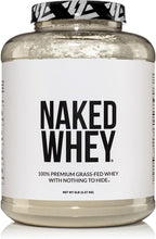 NAKED Whey 5LB 100% Grass Fed Unflavored Whey Protein Powder - Only 1 Ingredient, NSF Certified, Undenatured, Gluten Free, Soy Free, Promote Muscle Growth and Recovery - 76 Servings