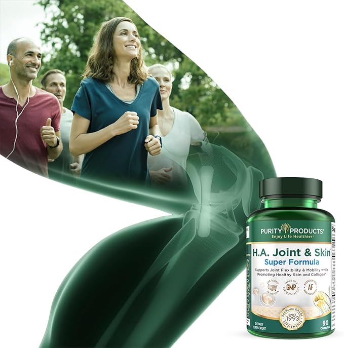 Purity Products H.A. Joint and Skin Super Formula Biocell Collagen w/Hyaluronic Acid Supports Healthy Joint Flexibility, Healthy Synovial Fluid, and Lubrication - 5-Loxin - 90 Capsules (1)