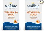 Nordic Naturals Vitamin D3 5000, Orange - 120 Mini Soft Gels - 5000 IU Vitamin D3 - Supports Healthy Bones, Mood & Immune System Function - Non-GMO - 120 Servings (Pack of 2)