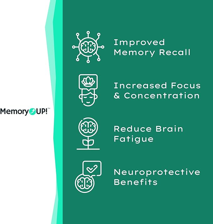 MemoryUP! Sea Scallop-Derived Plasmalogen Supplement for Brain & Cognitive Support, Memory, Focus and Antioxidant Neuro-Support, Ideal for Seniors, Adult Men & Women, 60 Count