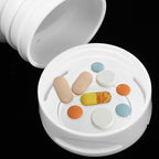 Zerodeko 5pcs 80cc White Plastic Pill Container with Lid, Small Travel Medicine Bottle for Capsules, Powder, Tablets Storage, Portable Mini Pill Organizer for Daily Use