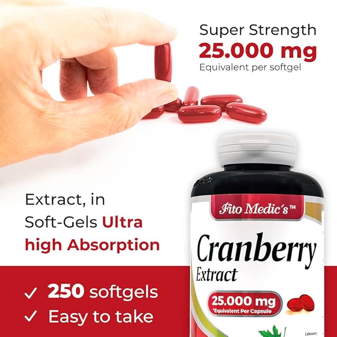 FITO MEDIC'S Lab Cranberry Supplement, 250 Softgels, Cranberry Extract Formula