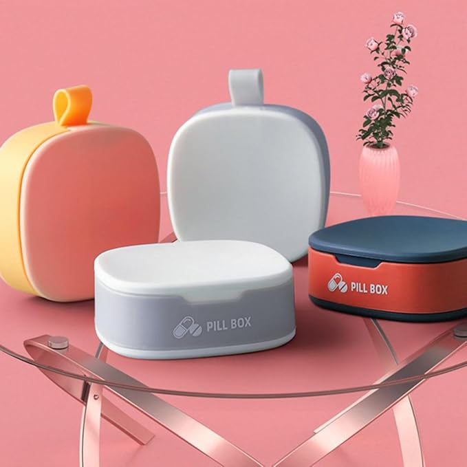 SUPVOX Portable Sealing Medicine Container 3pcs Mini Travel Pill Organizer Silicone Case with Lid, Moisture-Resistant Portable Storage Box for Daily and Outdoor Medication