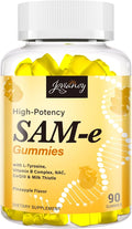 Jovianoy SAM-e Gummies with L-Tyrosine, Vitamin B Complex & NAC, CoQ10, High-Potency SAM-e Supplement - Pineapple Flavor, for Mood, Joint, Cognitive & Liver Detox, Vegan Friendly, 90 Gummies
