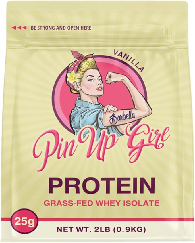 Pin Up Girl Whey Protein Isolate Powder | Vanilla | 25g of Protein Per Serving | Premium Muscle-Building Whey Protein for Women | Fat Free, Low Calorie, Low Carb, No Added Sugar (32 Ounces)