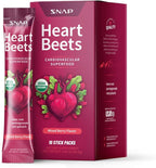 Snap Supplements Heart Beets Stick Packs, Organic Beet Root Powder Drink Mix, Cardiovascular Support for Men & Women, Beets, Pomegranate & Red Spinach, Nitric Oxide Booster, Mixed Berry, 10 Servings