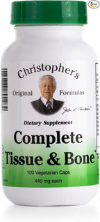 Christopher's Original Formulas Complete Tissue & Bone Formula – 100 VCaps | Herbal Support for Bones & Connective Tissue - Pack of 3