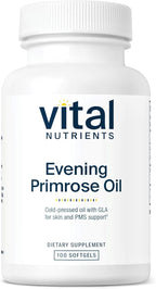 Vital Nutrients Evening Primrose Oil 1000mg - Primrose Supplement for Women - GLA Omega-6 Fatty Acid for Skin and PMS Support* - Gluten, Dairy, Soy Free - Non-GMO - 100 Softgels