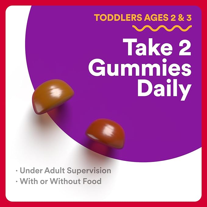 SmartyPants Organic Toddler Multivitamin Gummies: Probiotics,Omega 3 (ALA),Vitamin D3,C,Vitamin B12,B6,A,K&Zinc,Beta Carotene,Gluten Free,Three Fruit Flavors, (30 Day Supply),60 Count (Pack of 2)