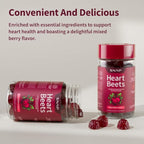 Snap Supplements Heart Beets Organic Beet Root Gummies, Cardiovascular Support Supplement for Men & Women, Pomegranate, Red Spinach, Heart Health & Circulation Support, Sugar Free, Cherry, 60 Gummies