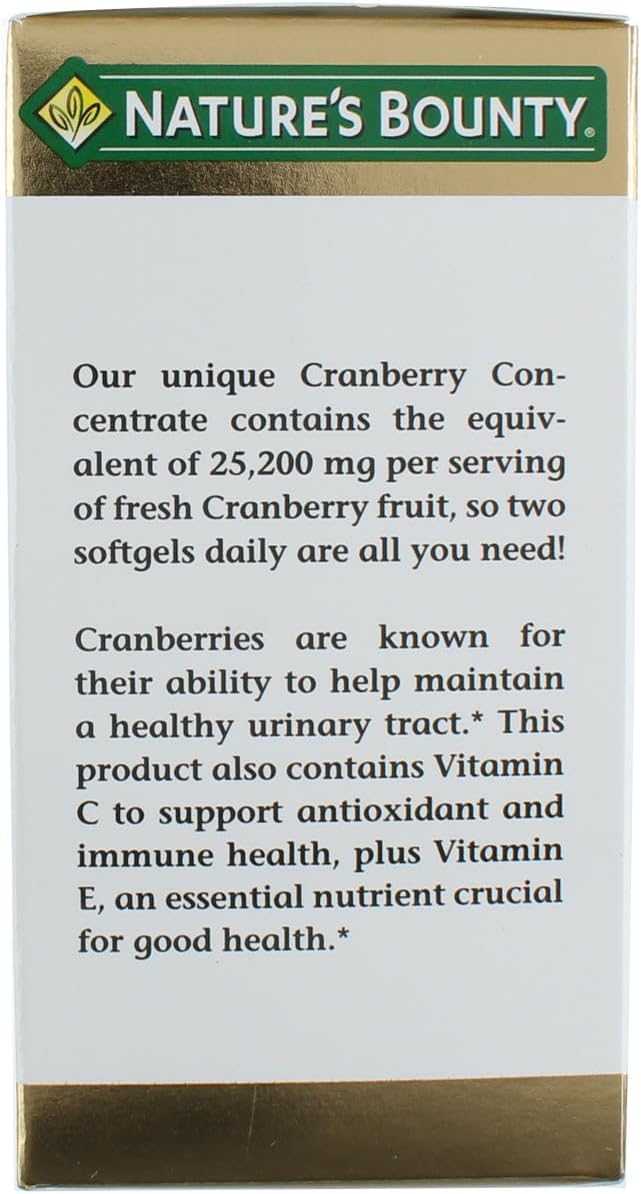Nature's Bounty Cranberry Dietary Supplement 60 Soft Gels (Pack of 2)
