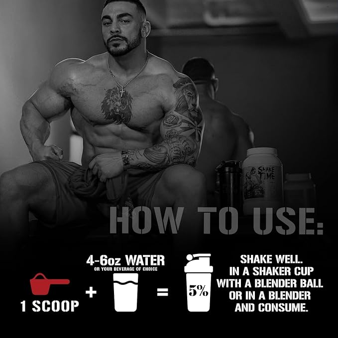 5% Nutrition Rich Piana Shake Time | 24g Animal Based Protein Drink | Grass-Fed Beef Isolate, Chicken, Whole Egg | No Sugar or Soy (Birthday Cake)