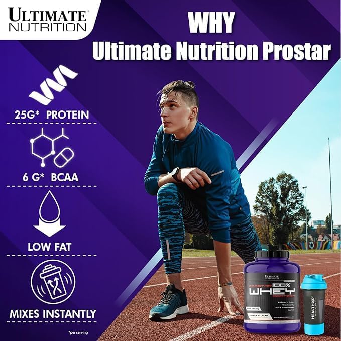 Ultimate Nutrition PROSTAR 100% Whey Protein Powder - Low Carb, Keto Friendly - 80 Servings, Vanilla Crème, 5.28 Pounds