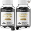 2 Pack Activated Charcoal Gummies 1200mg, with Organic Coconut Shell Charcoal & 2 Billion Probiotics, Natural Gas & Bloating Relief, Digestive Support, Non-GMO, Vegan, Gluten Free,Blueberry Flav,120Ct