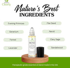 MENO Essential Oil Roll-On for Women | Natural Aromatherapy for Mood, Drive, and Balance with Evening Primrose, Clary Sage, Sandalwood, and Flax Seed