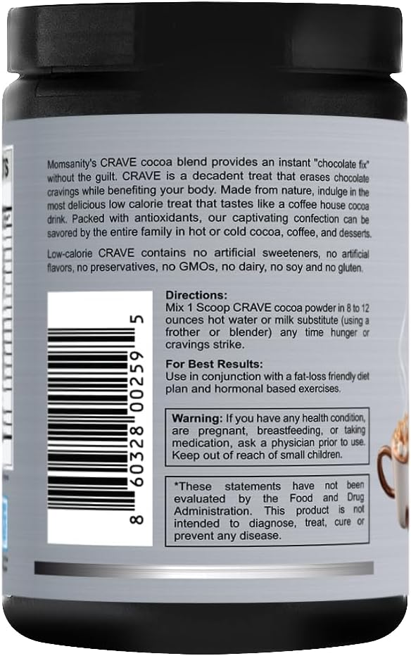 Crave Low Calorie, Low Carb Chocolate Powder to Satisfy Cravings Naturally + Delicious Recipe Guide PDF