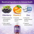 Grab The Gold Immunity Gummies | Elderberry Flavor with Vitamin C & Zinc | Cold & Flu Support, Vegan, Gluten-Free | 45 Day Supply, Made in USA
